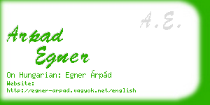 arpad egner business card